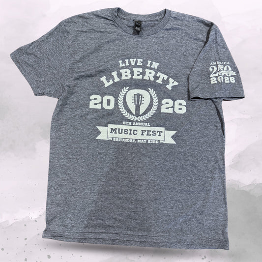 5th Annual Live in Liberty Music Festival Short Sleeve T-Shirt